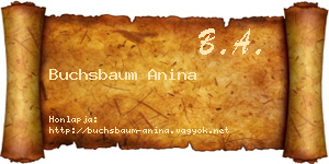 Buchsbaum Anina névjegykártya